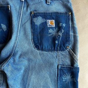 Vintage Carhartt Jeans printed with cyanotype & plants